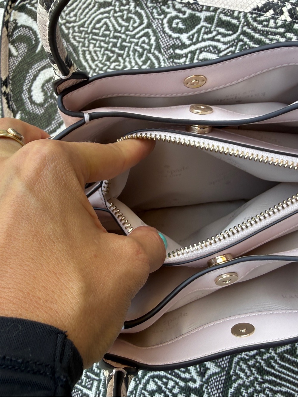 NWOT KATE SPADE DUMPLING SNAKE EMBOSSED SMALL SATCHEL - Picture 4 of 8